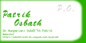 patrik osbath business card